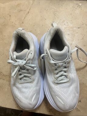 Hoka White Athletic Running Shoes